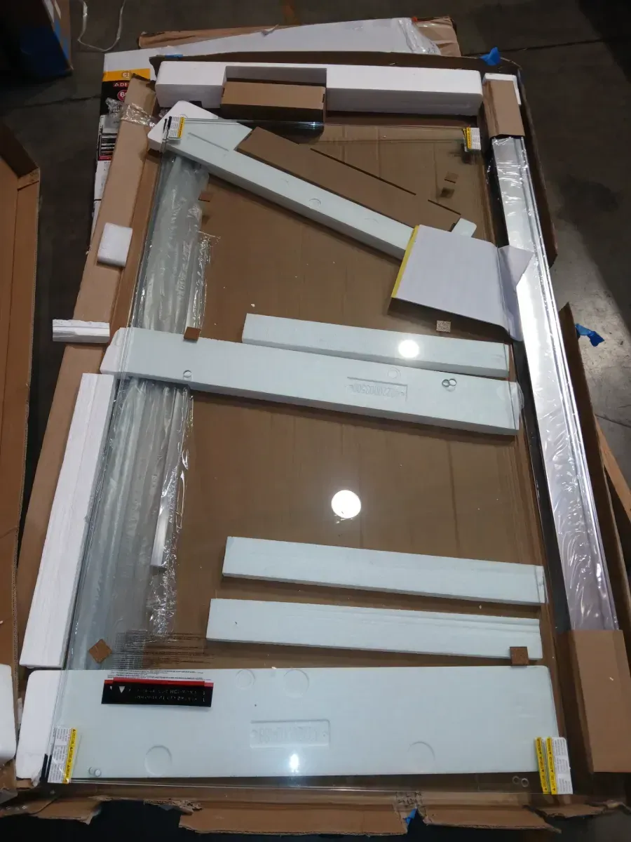 Portwood 60 in. W x 58 in. H Semi-Frameless Sliding Shower/Bathtub Door in Chrome in 6 mm Clear Glass - image 2