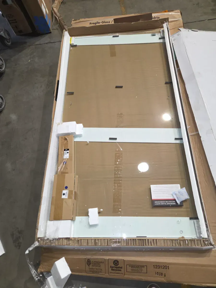 Classic 500 60 in. W x 59 in. H Frameless Sliding Bathtub Door, Brushed Nickel, 6 mm Clear Glass - image 2