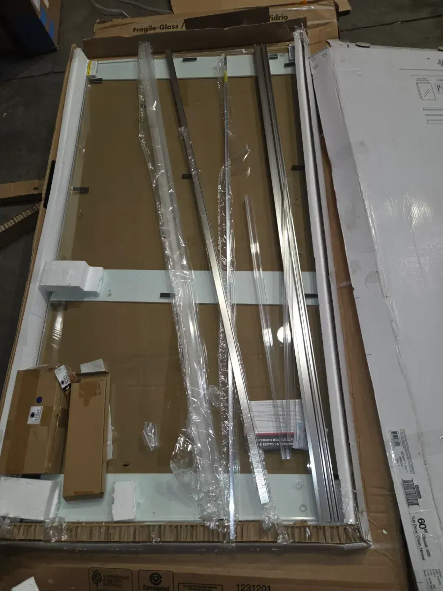 Classic 500 60 in. W x 59 in. H Frameless Sliding Bathtub Door, Brushed Nickel, 6 mm Clear Glass - image 6