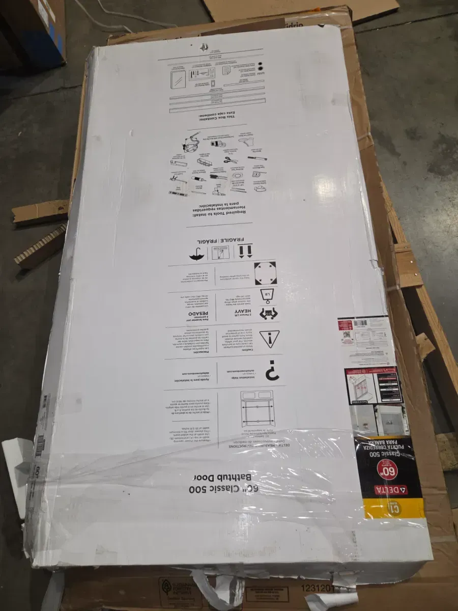 Classic 500 60 in. W x 59 in. H Frameless Sliding Bathtub Door, Brushed Nickel, 6 mm Clear Glass - image 7