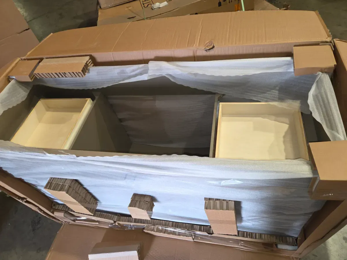 Naples 60 in. W x 21.63 in. D x 34 in. H Bath Vanity Cabinet without Top in Distressed Grey - image 2