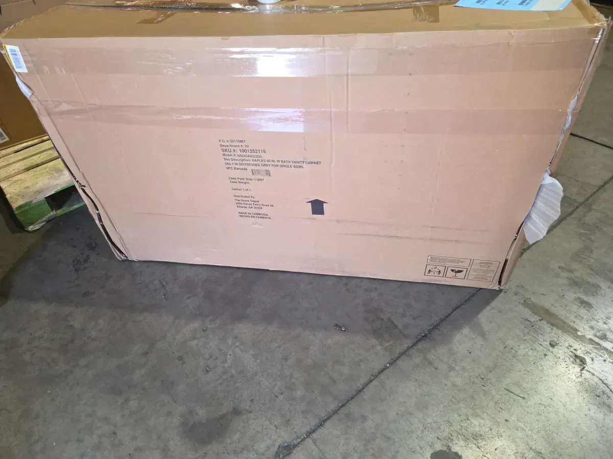 Naples 60 in. W x 21.63 in. D x 34 in. H Bath Vanity Cabinet without Top in Distressed Grey - image 5