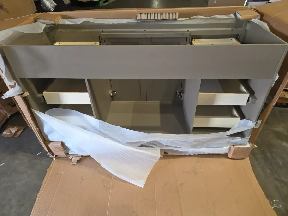 Naples 60 in. W x 21.63 in. D x 34 in. H Bath Vanity Cabinet without Top in Distressed Grey - image 2