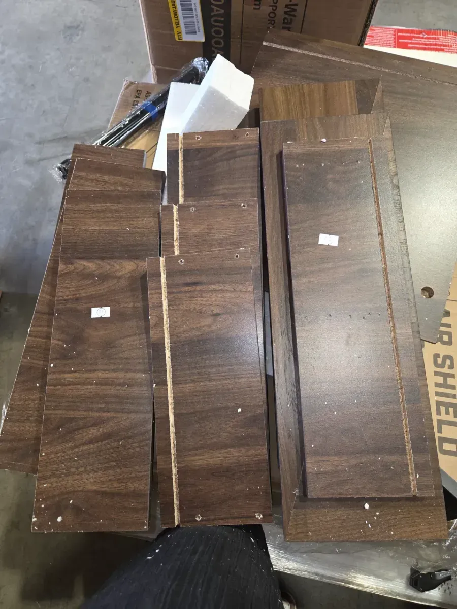 Graceland Walnut Brown and Gold 2-Drawer Nightstand - image 4