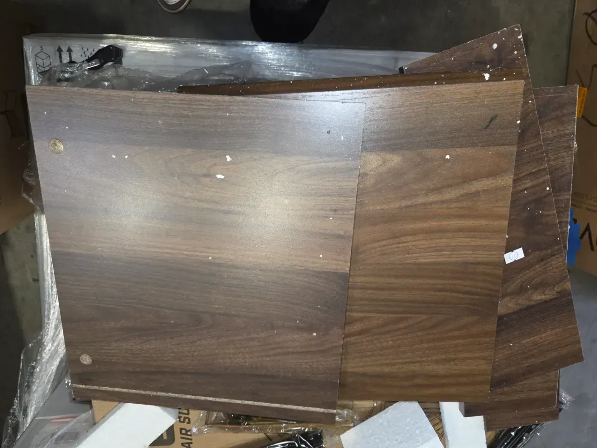 Graceland Walnut Brown and Gold 2-Drawer Nightstand - image 5