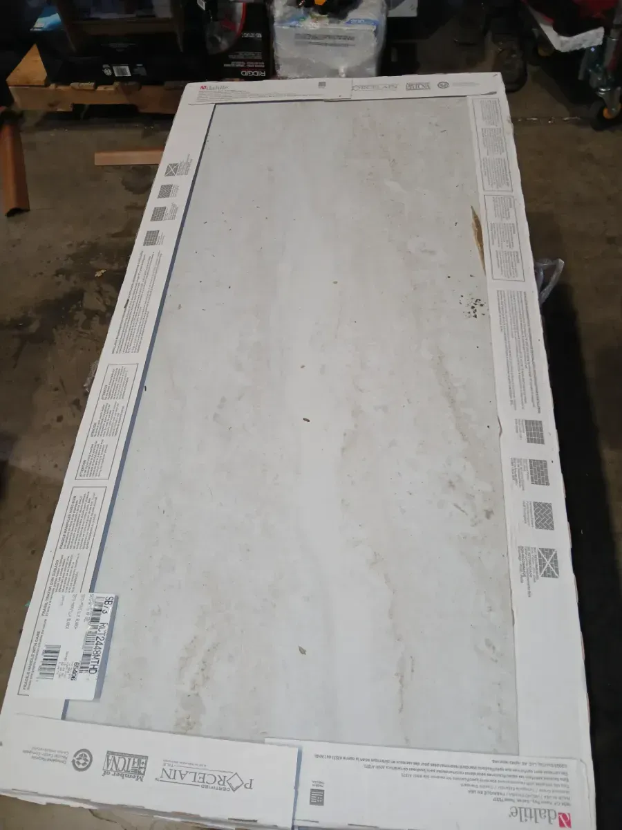 *** Pallet of 18 case  (274.68sq. ft. /case)***  Sanbristol White Marvel 24 in. x 48 in. Matte Color Body Porcelain Stone Look Floor and Wall Tile (15.26 sq. ft. /case) - image 2