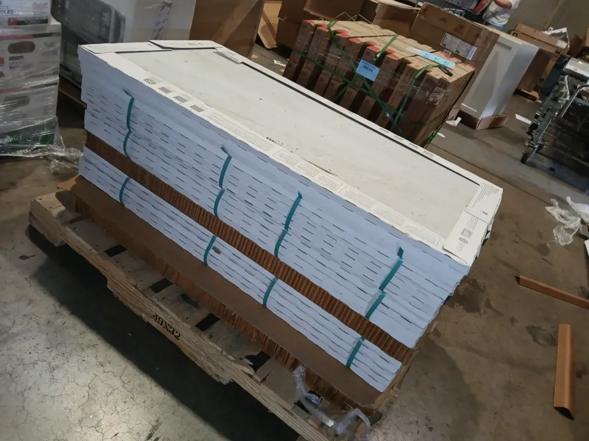 *** Pallet of 18 case  (274.68sq. ft. /case)***  Sanbristol White Marvel 24 in. x 48 in. Matte Color Body Porcelain Stone Look Floor and Wall Tile (15.26 sq. ft. /case) - image 3