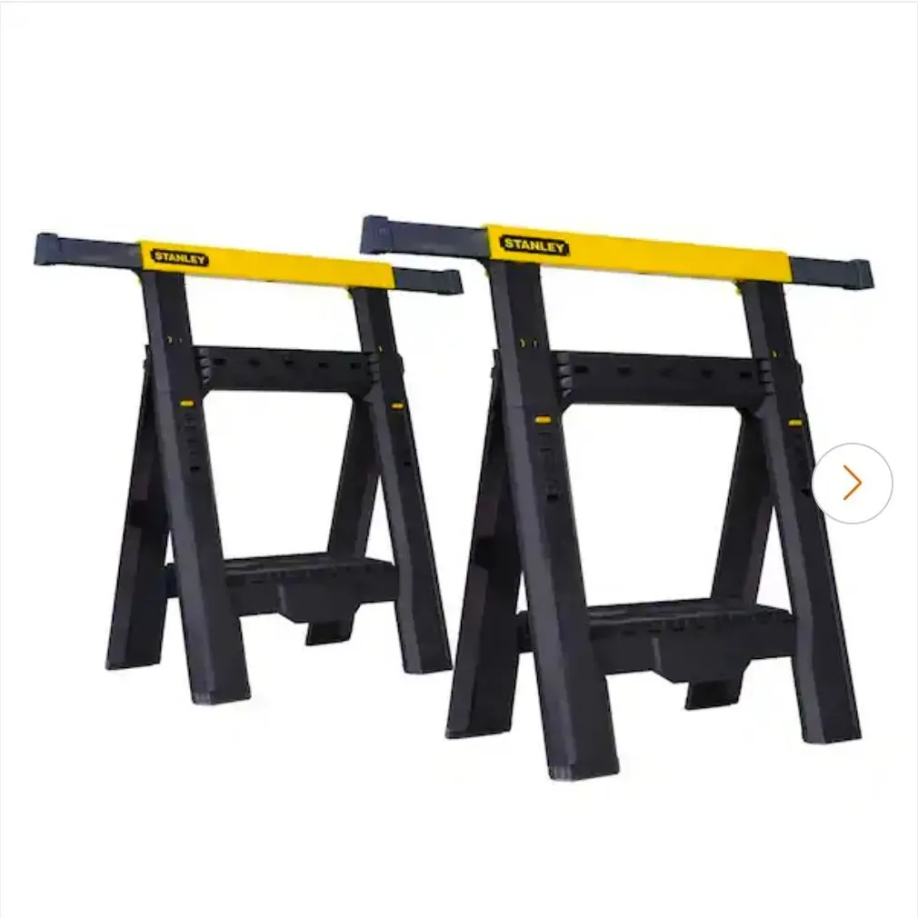 32 in. H Plastic 2-Way Adjustable Folding Sawhorse (2 Pack) - image 1