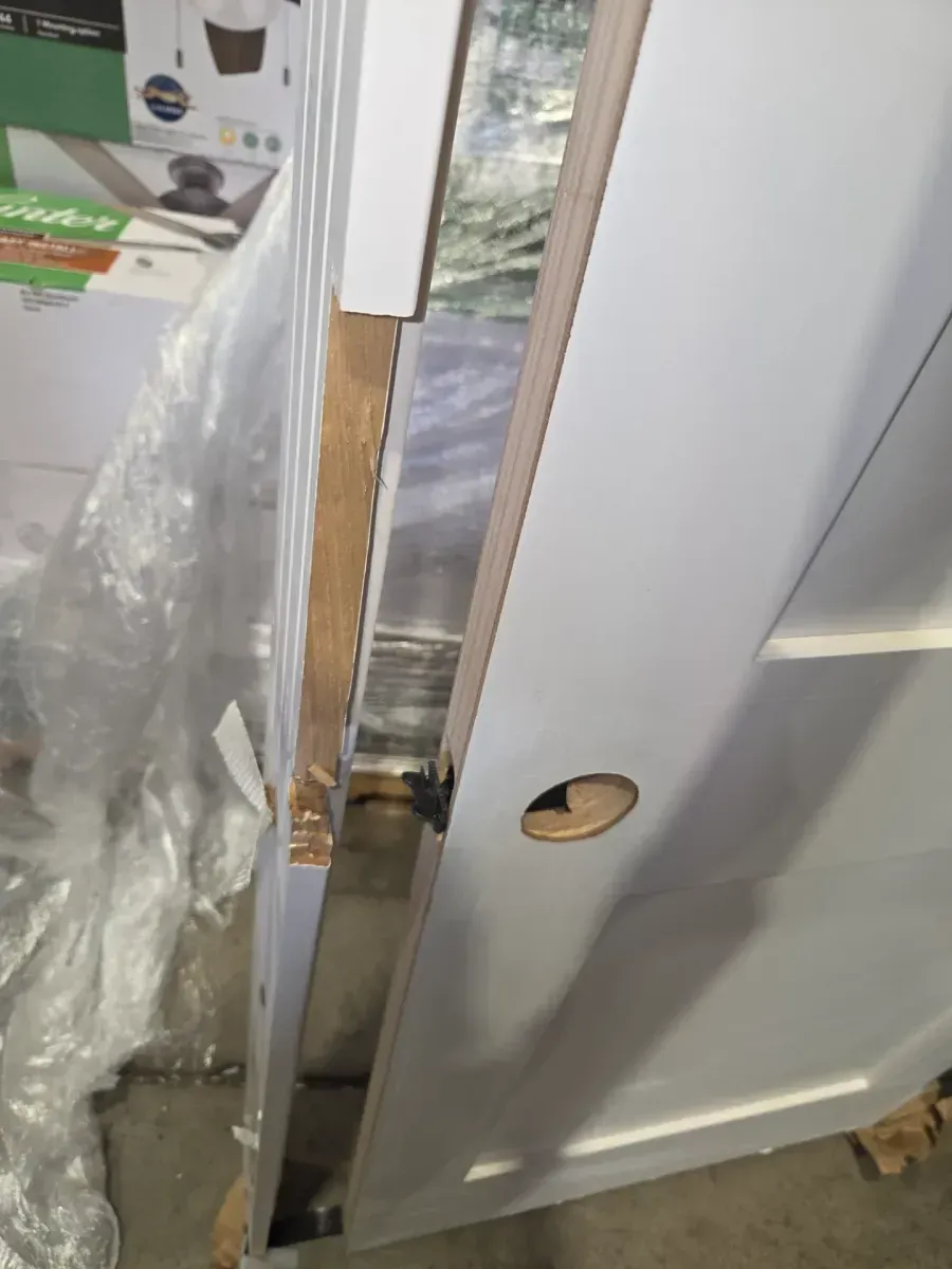 28 in. x 80 in. White 2-Panel Shaker Solid Core Pine Interior Door Slab - image 3