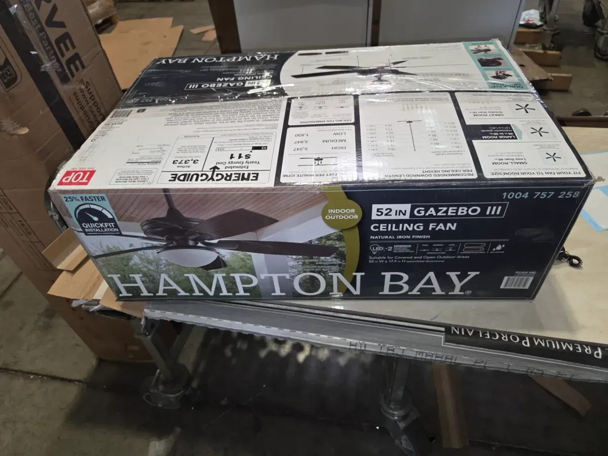 Gazebo III 52 in. Indoor/Outdoor Wet Rated Natural Iron Ceiling Fan with LED Bulbs Included - image 6