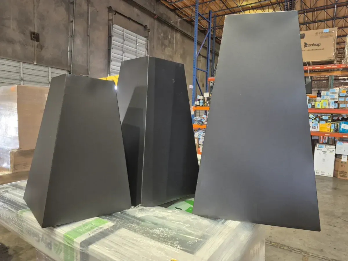 25 in., 21 in., and 17 in. Large Black Metal Indoor Outdoor Light Weight Planter with Tapered Base (3 Pack) - image 3