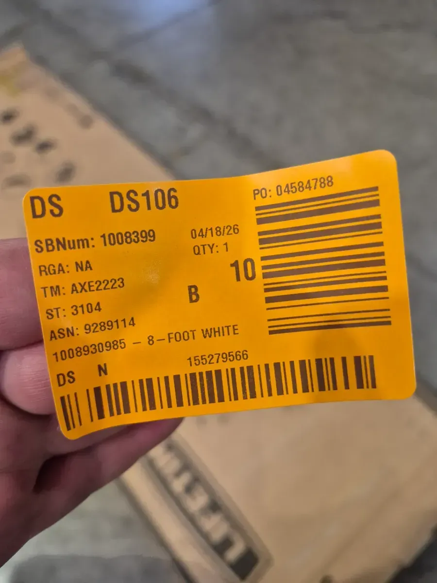 8 ft. White Gray Sand Granite Plastic Top Folding Banquet Table (Commercial) - image 2