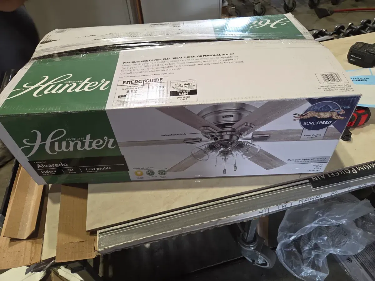 Alvarado 52 in. Indoor Brushed Nickel Ceiling Fan with Light Kit - image 9