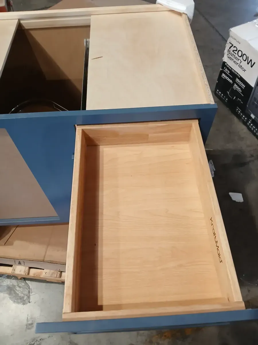 Lancaster Blue Plywood Shaker Stock Assembled Blind Corner Kitchen Cabinet (42 in. W x 34.5 in. H x 24 in. D) - image 7