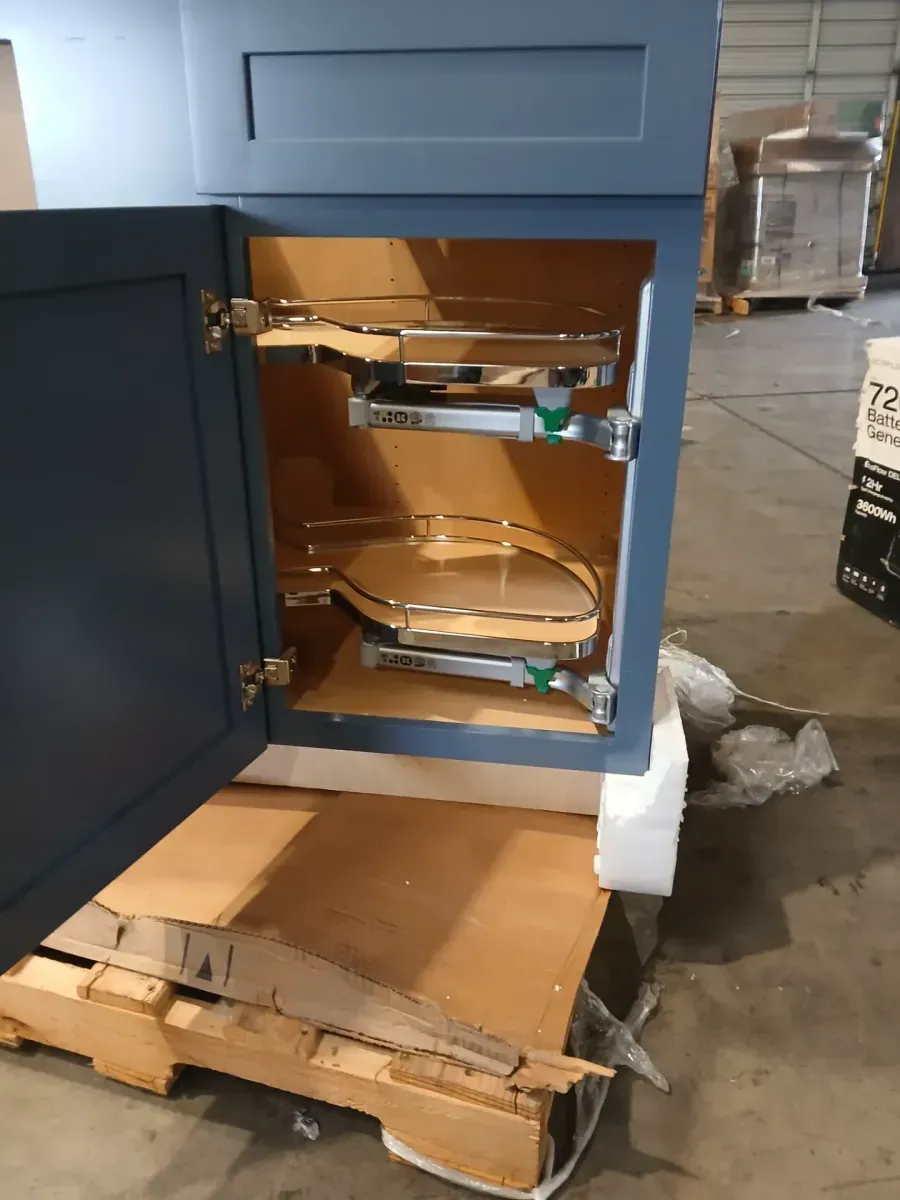 Lancaster Blue Plywood Shaker Stock Assembled Blind Corner Kitchen Cabinet (42 in. W x 34.5 in. H x 24 in. D) - image 8