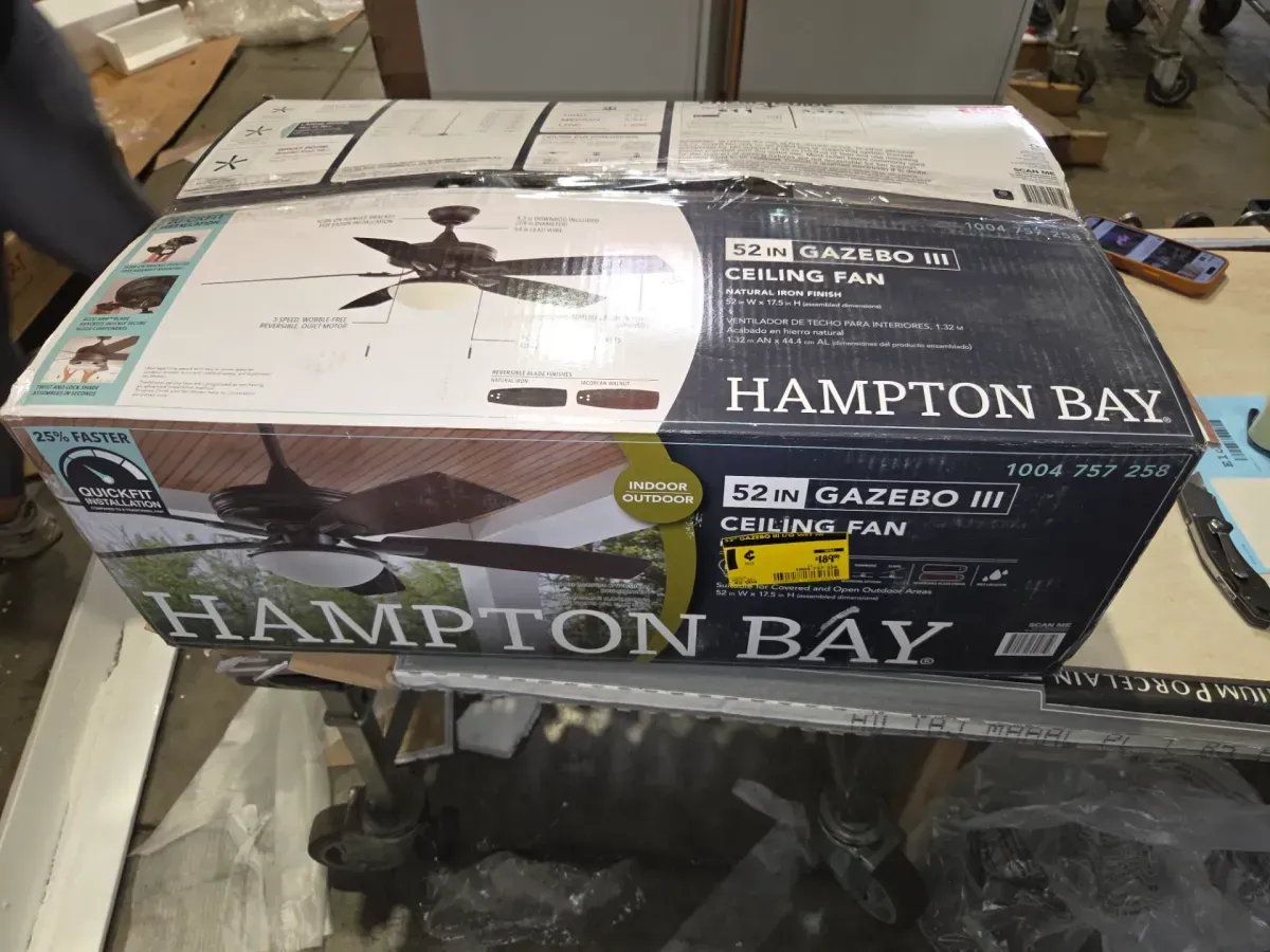 Gazebo III 52 in. Indoor/Outdoor Wet Rated Natural Iron Ceiling Fan with LED Bulbs Included - image 10