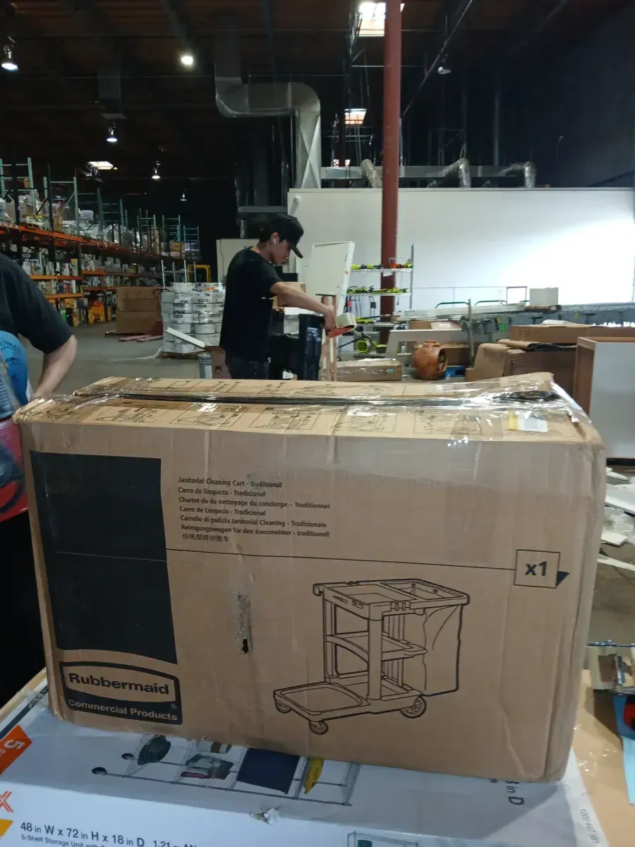 Cleaning Cart with Zipper Yellow Vinyl Bag, 3-Shelf | Rubbermaid - image 4