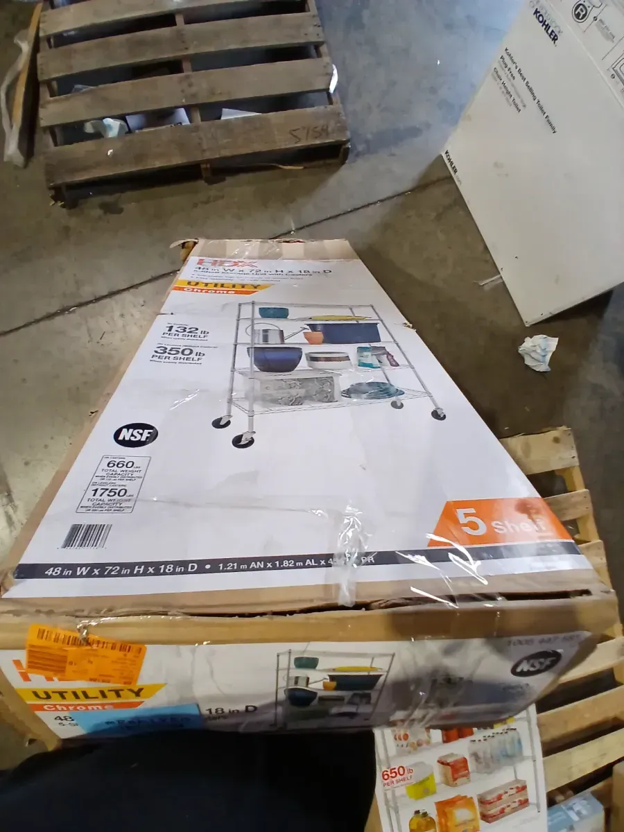 5-Tier Steel Wire Shelving Unit with Casters in Chrome (48 in. W x 72 in. H x 18 in. D) - image 4