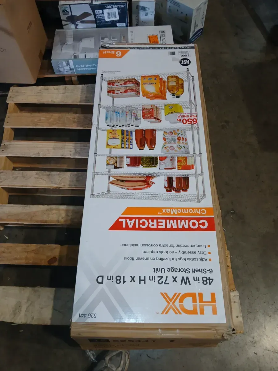 6-Tier Commercial Grade Heavy Duty Steel Wire Shelving Unit in Chrome (48 in. W x 72 in. H x 18 in. D) - image 2