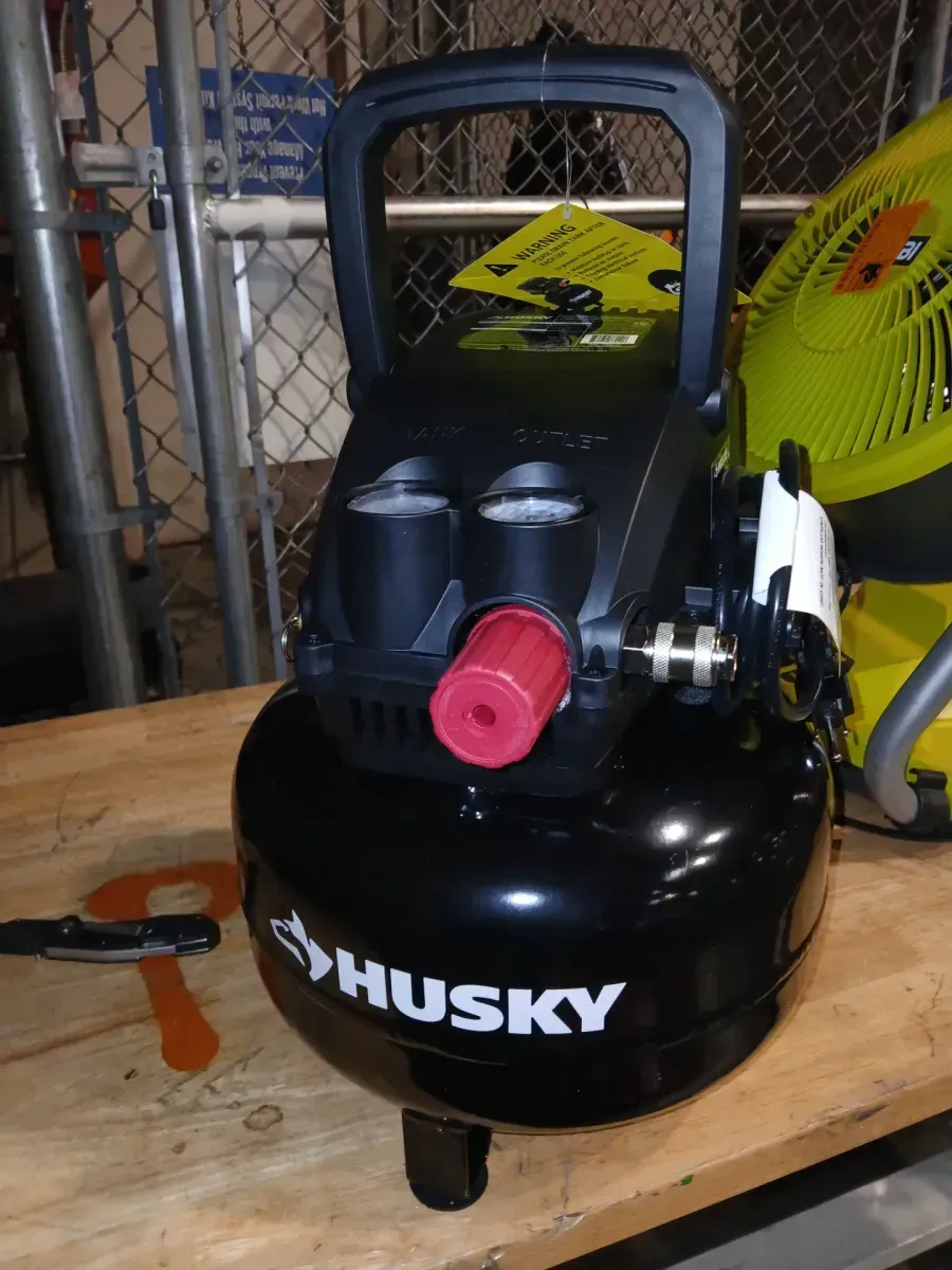 3 Gal. 120 PSI Portable Electric Oil-Free Light Duty Pancake Air Compressor with Fold Down Handle and 1-Quick Coupler - image 3