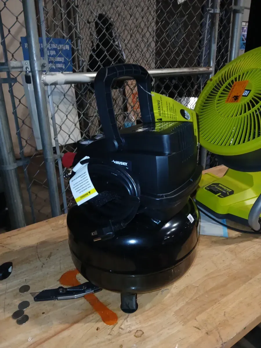 3 Gal. 120 PSI Portable Electric Oil-Free Light Duty Pancake Air Compressor with Fold Down Handle and 1-Quick Coupler - image 4