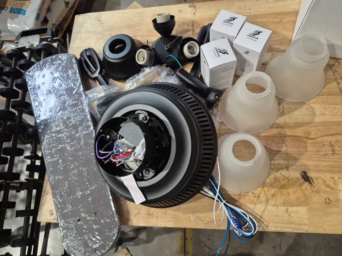 Glendale III 52 in. LED Indoor Matte Black Ceiling Fan with Light and Pull Chains - image 3