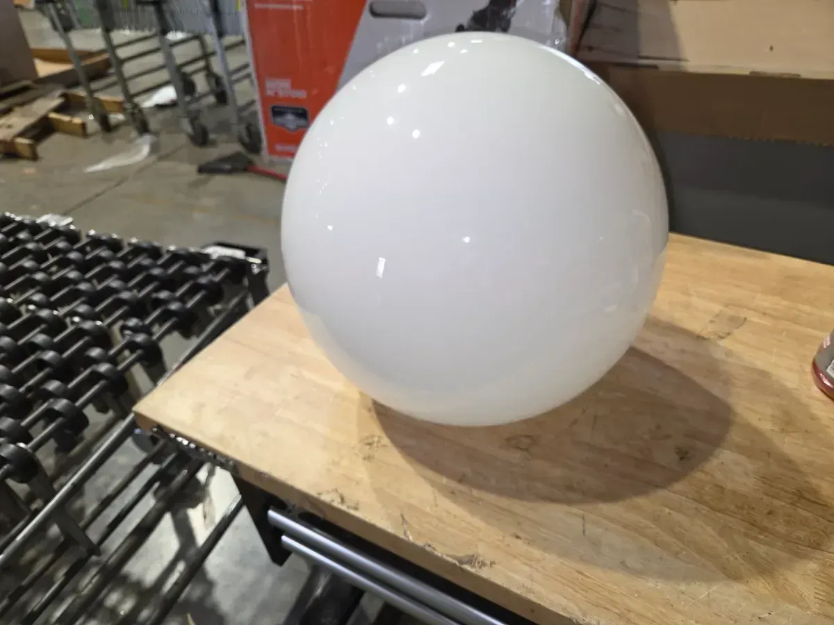 Leo Hanging Globe 14 in. 1-Light Satin Brass Pendant with Smooth White Glass Shade - image 2