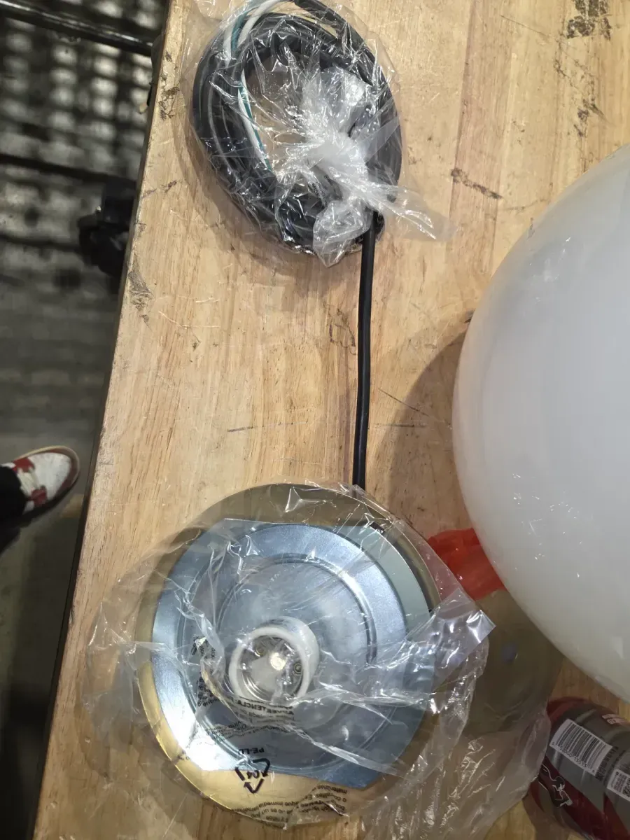 Leo Hanging Globe 14 in. 1-Light Satin Brass Pendant with Smooth White Glass Shade - image 4