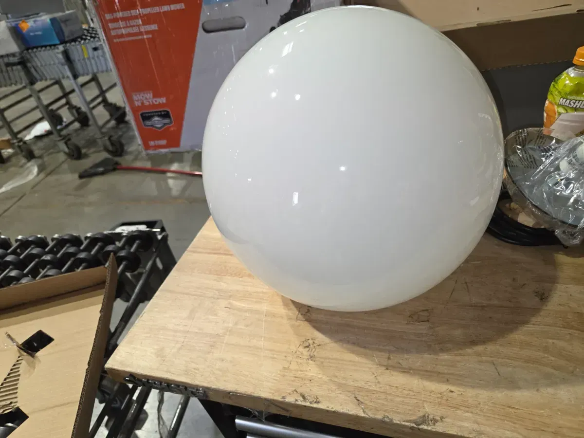 Leo Hanging Globe 14 in. 1-Light Satin Brass Pendant with Smooth White Glass Shade - image 3