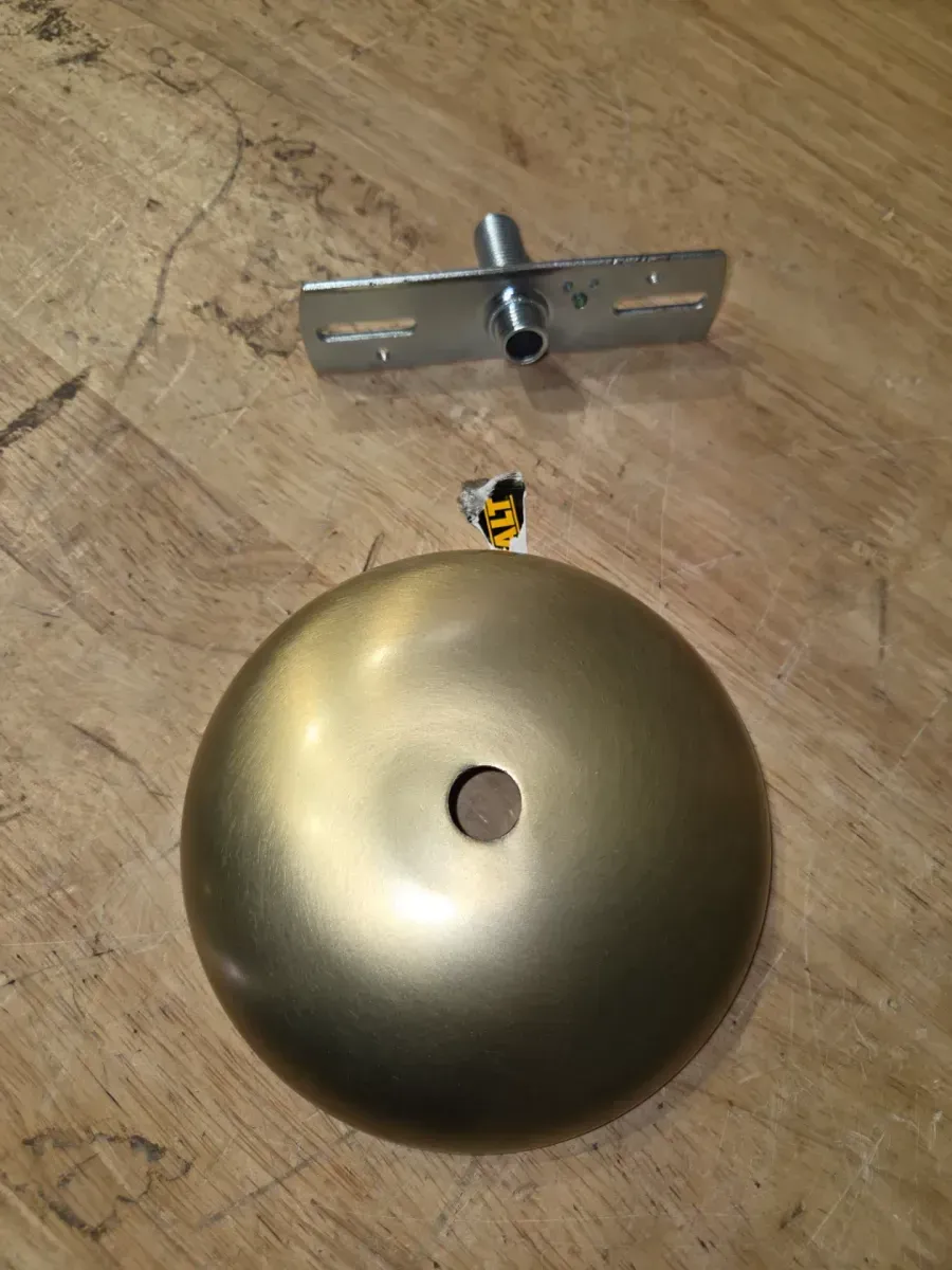 Leo Hanging Globe 14 in. 1-Light Satin Brass Pendant with Smooth White Glass Shade - image 3