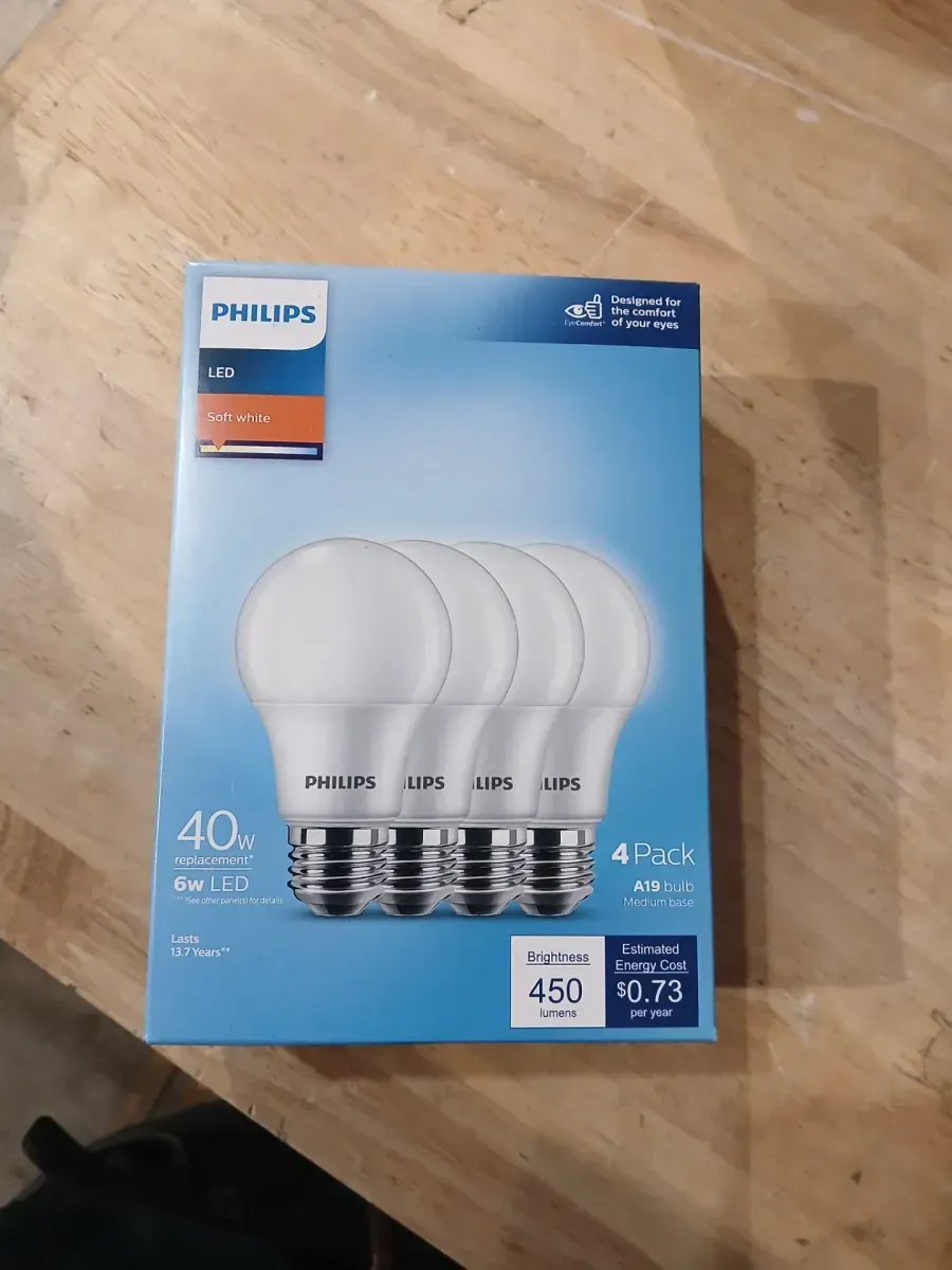 ***pack of 4***60-Watt Equivalent A19 Ultra Definition Dimmable E26 LED Light Bulb EyeComfort Soft White with Warm Glow 2700K (4-Pack) - image 3