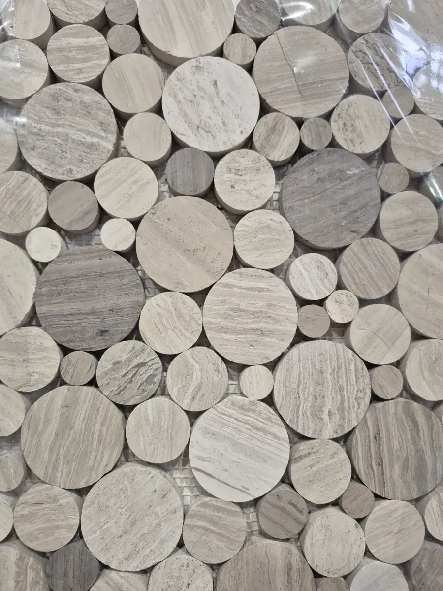 Serenity Stone River Rock 12 in. x 12 in. x 0.38 in. Polished Marble Mesh-Mounted Mosaic Tile (10 sq. ft./Case) - image 3