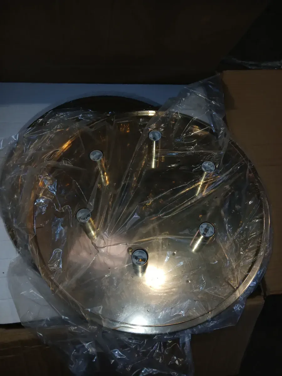 19.70 in. 6-Light Gold Flush Mount with Crystal Shade and No Bulbs Included - image 2