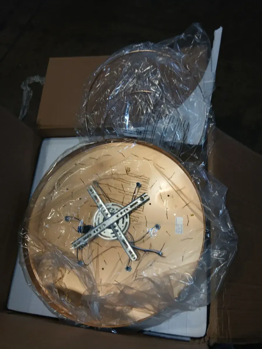 19.70 in. 6-Light Gold Flush Mount with Crystal Shade and No Bulbs Included - image 3