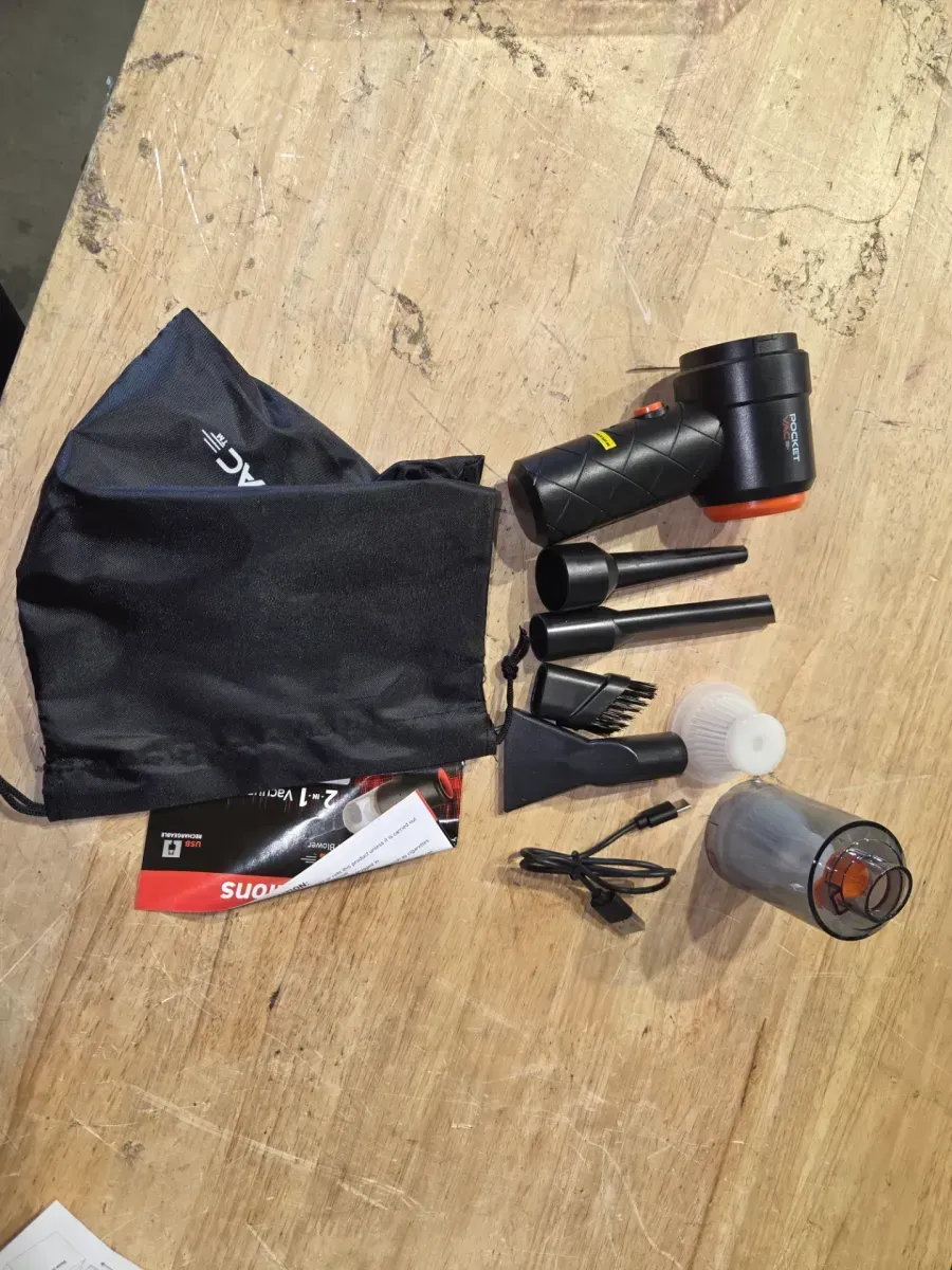 Pocket Vac Rechargeable Handheld Vacuum with Accessories - New - Cordless - Portable - As Seen on TV - image 2