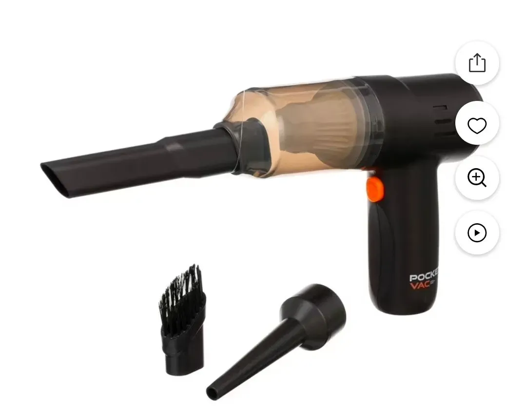 Pocket Vac Aspiradora de Mano Recargable con Accesorios - Nueva - Inalámbrica - Portátil - Visto en TV - image 1
