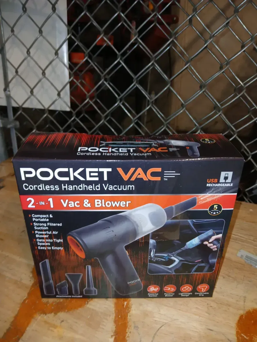 Pocket Vac Aspiradora de Mano Recargable con Accesorios - Nueva - Inalámbrica - Portátil - Visto en TV - image 6