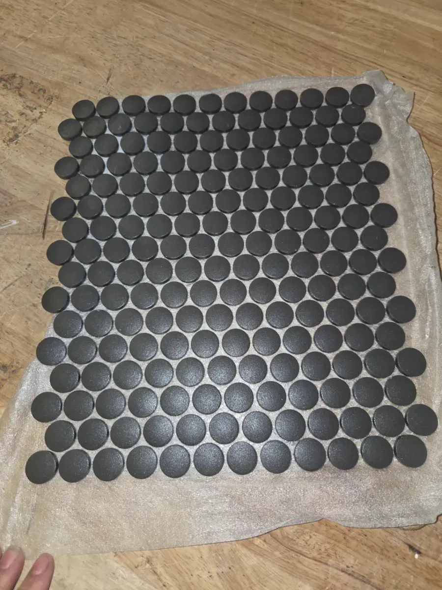 Gotham Penny Round Black 9-3/4 in. x 11-1/2 in. Porcelain Mosaic Tile (8.0 sq. ft./Case) - image 2