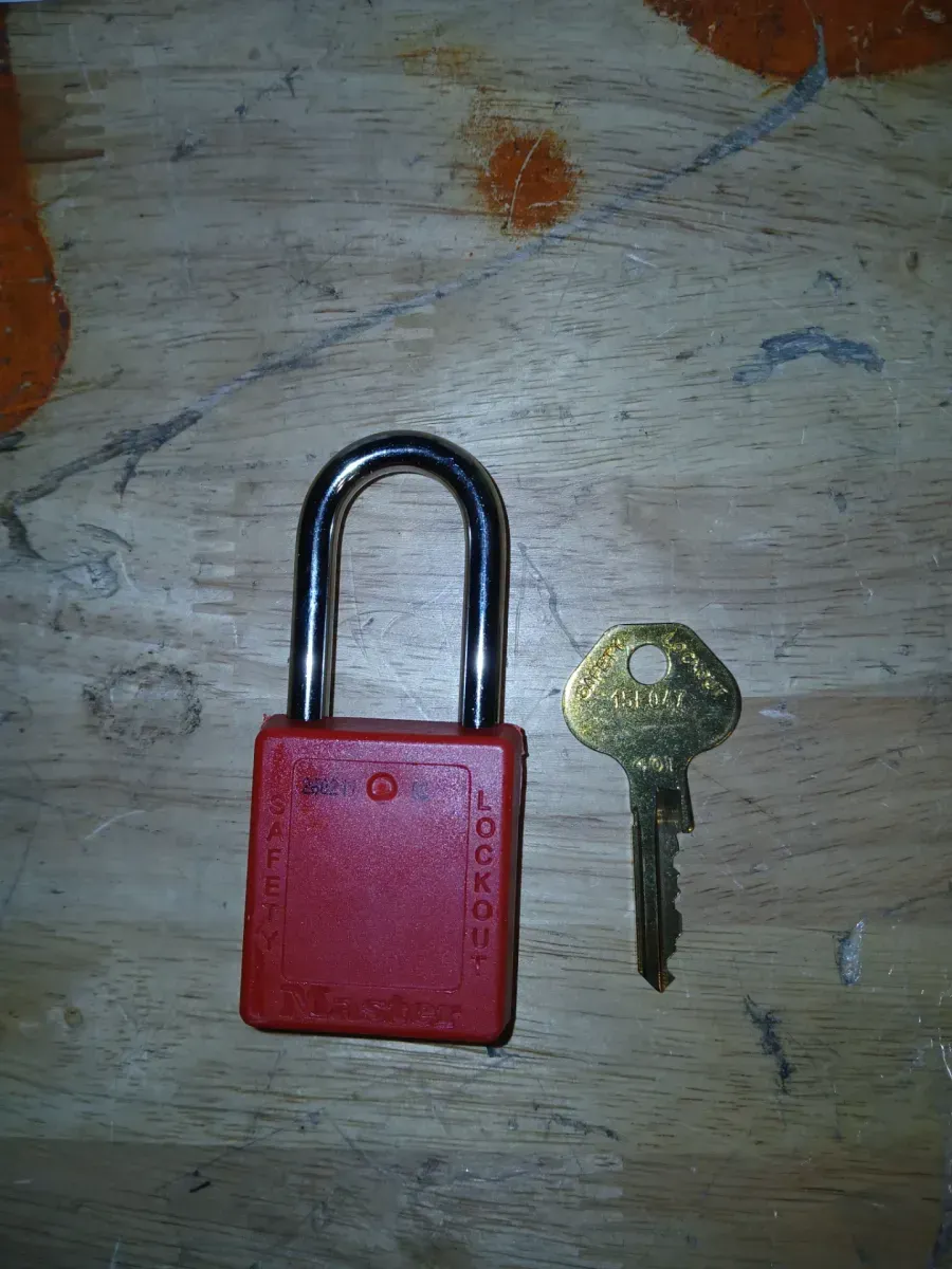 Master Lock Zenex thermoplastic lockout padlock, red, keyed different - image 2