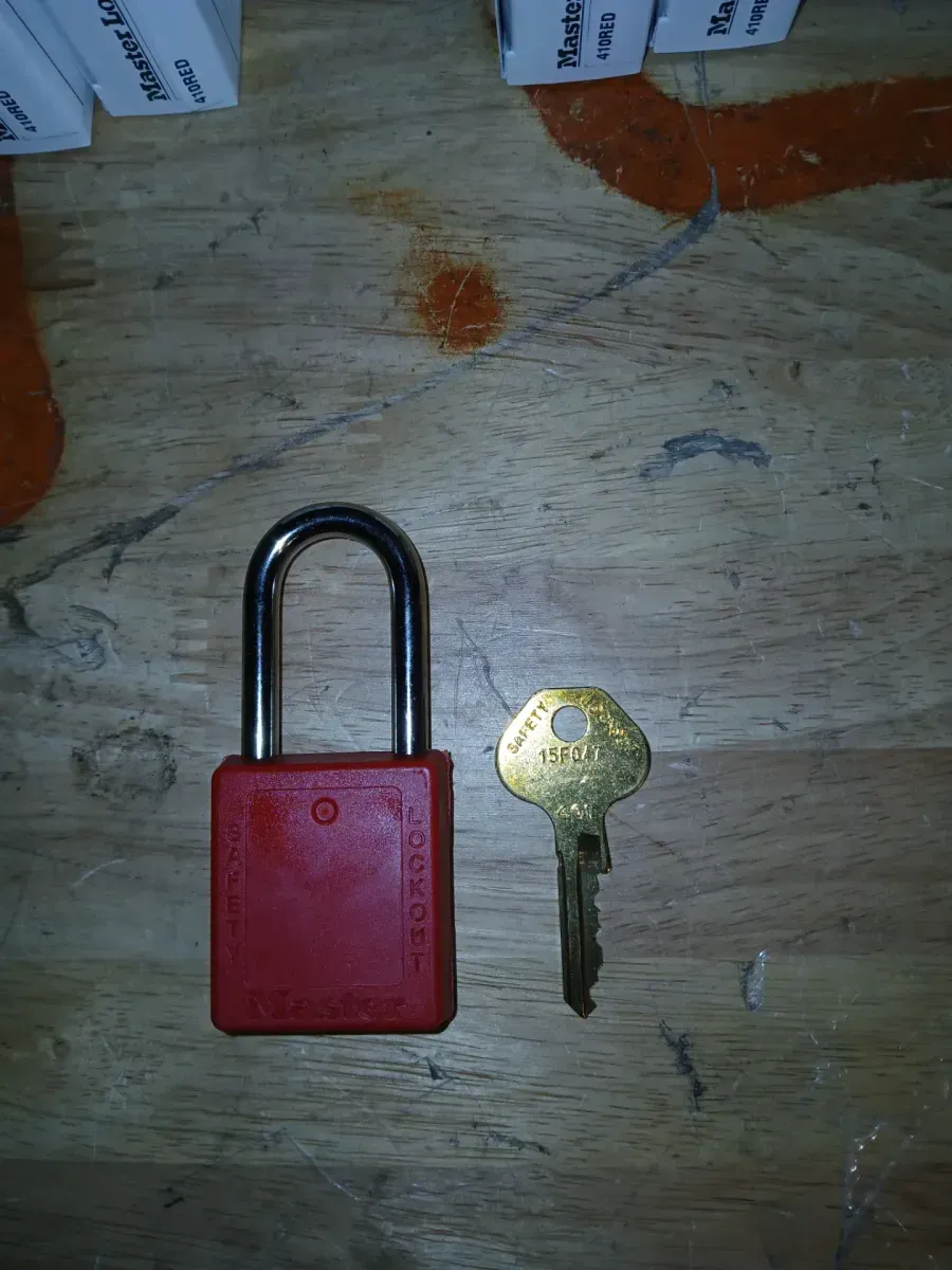 Master Lock Zenex thermoplastic lockout padlock, red, keyed different - image 3