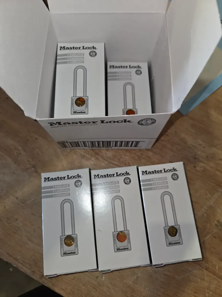 Master Lock Zenex thermoplastic lockout padlock, orange, keyed different - image 2