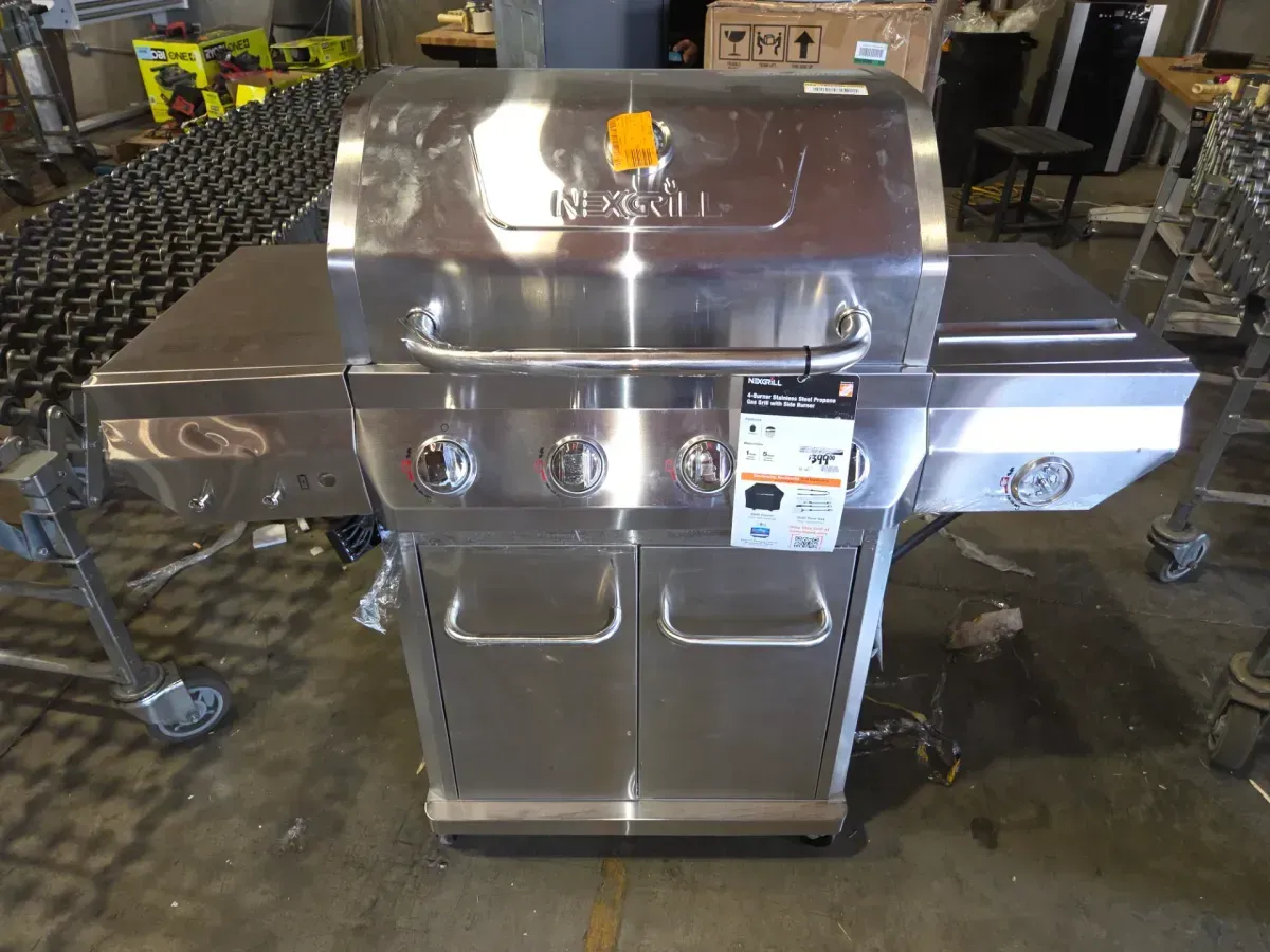 4 Burner Stainless Steel Propane Gas Grill with Side Burner - image 2