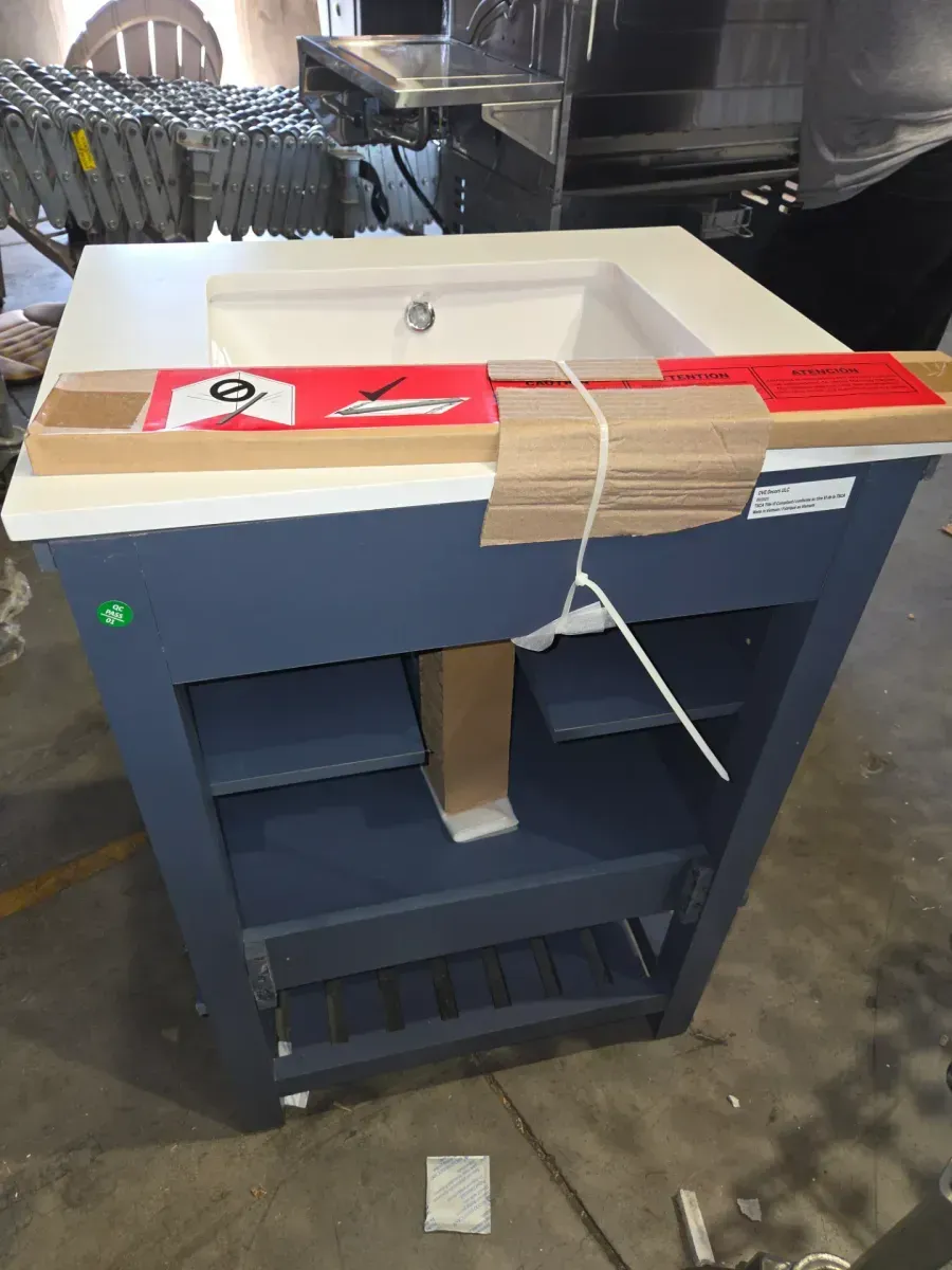 Tupelo 24 in. Single Sink Midnight Blue Bath Vanity with White Engineered Stone Top (Assembled) - image 4