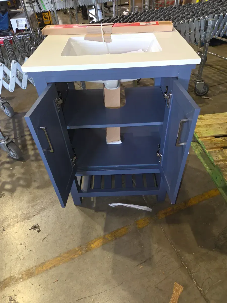 Tupelo 24 in. Single Sink Midnight Blue Bath Vanity with White Engineered Stone Top (Assembled) - image 5