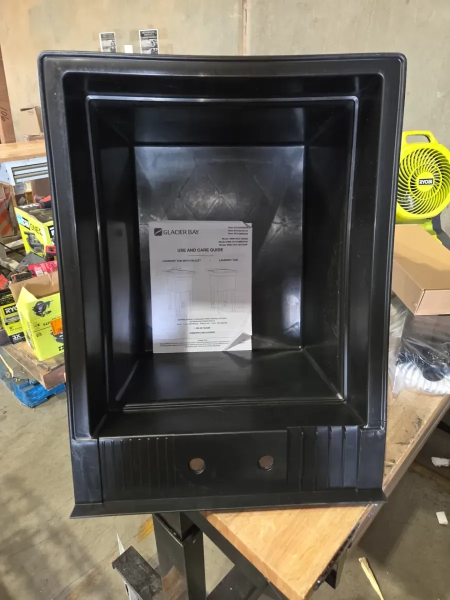 18 in. W x 24 in. D x 35 in. H Freestanding Laundry/Utility Sink in Black with Stainless Steel Swing Faucet - image 3