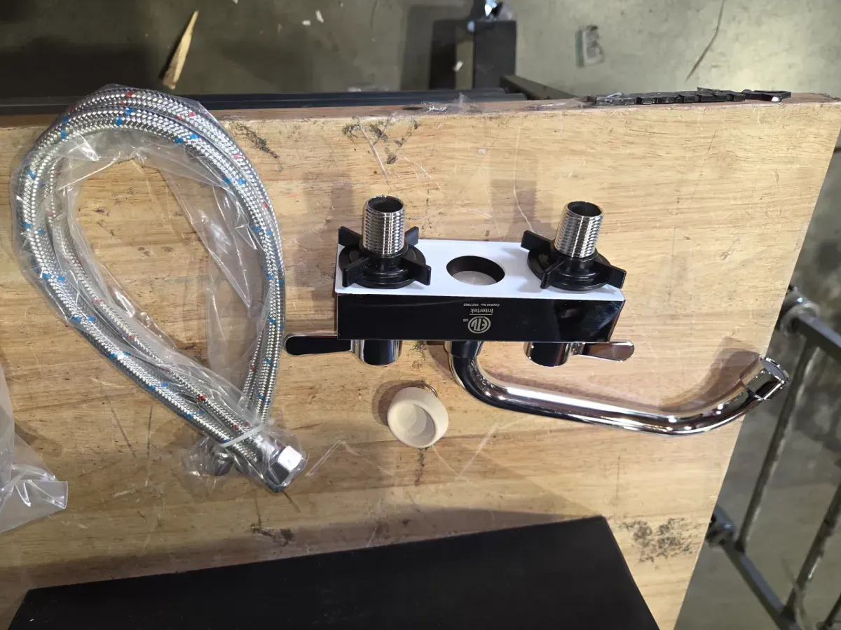 18 in. W x 24 in. D x 35 in. H Freestanding Laundry/Utility Sink in Black with Stainless Steel Swing Faucet - image 4