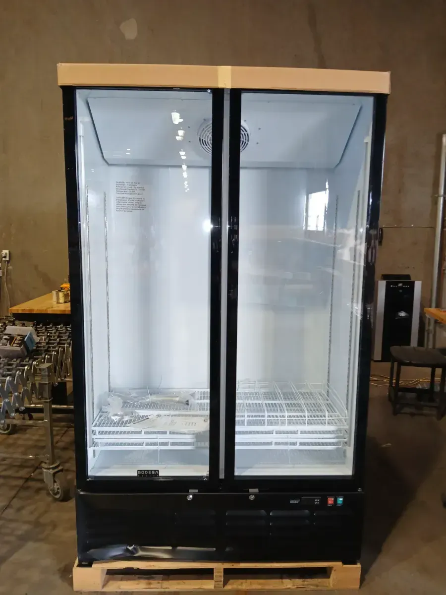*** It has a dent on the bottom*** Commercial Merchandiser Refrigerator 26.69 Cu. Ft Double Glass Door Display 8 Adjustable Shelves 2025 Upgrade Black - image 1