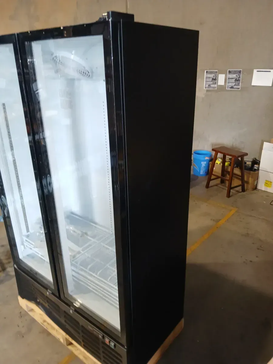 *** It has a dent on the bottom*** Commercial Merchandiser Refrigerator 26.69 Cu. Ft Double Glass Door Display 8 Adjustable Shelves 2025 Upgrade Black - image 4