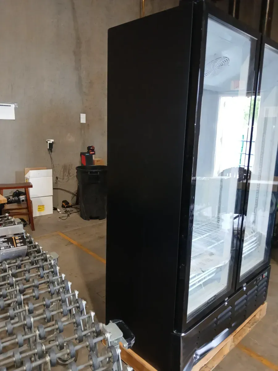 *** It has a dent on the bottom*** Commercial Merchandiser Refrigerator 26.69 Cu. Ft Double Glass Door Display 8 Adjustable Shelves 2025 Upgrade Black - image 5