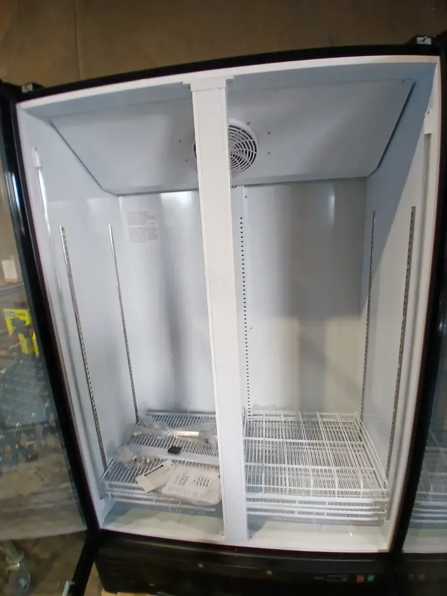 *** It has a dent on the bottom*** Commercial Merchandiser Refrigerator 26.69 Cu. Ft Double Glass Door Display 8 Adjustable Shelves 2025 Upgrade Black - image 7